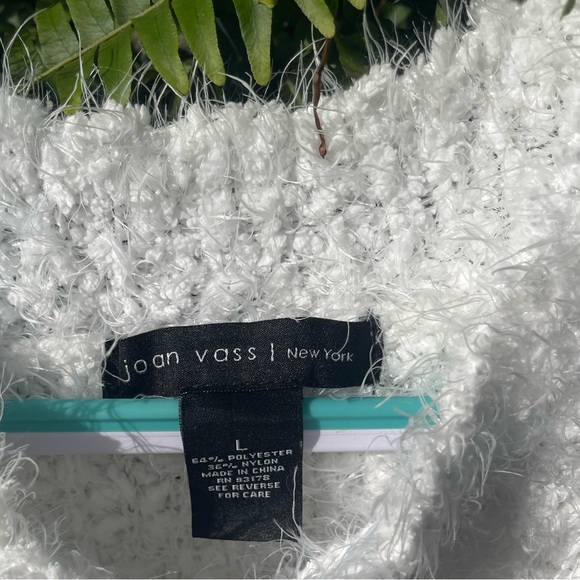 Joan Vass White Cozy Sweater Size L - Picture 5 of 10
